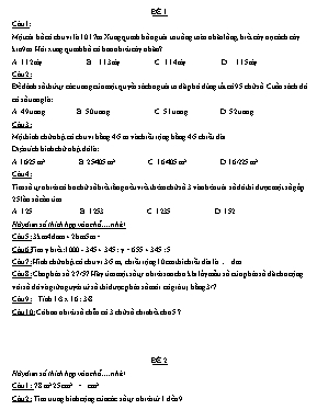Một số đề thi Violympic môn Toán lớp 4